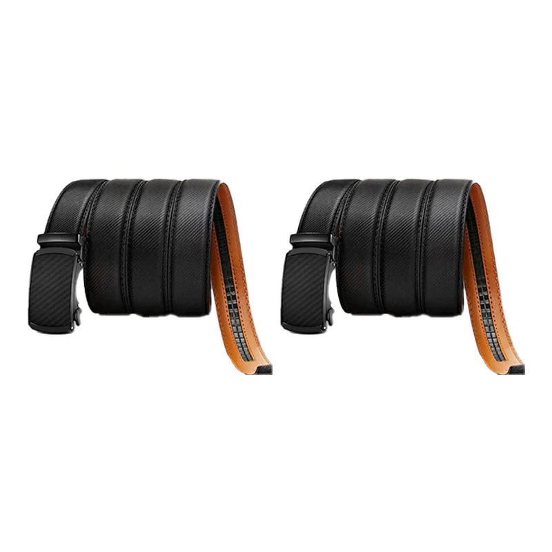 Leather Ratchet Belt With Adjustable Buckle