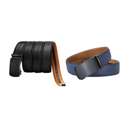 Leather Ratchet Belt With Adjustable Buckle