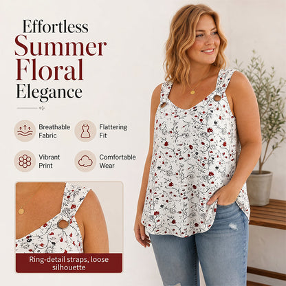 Women's Summer Floral Print Tank Top