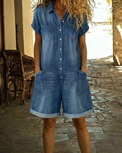 Denim Capri Romper