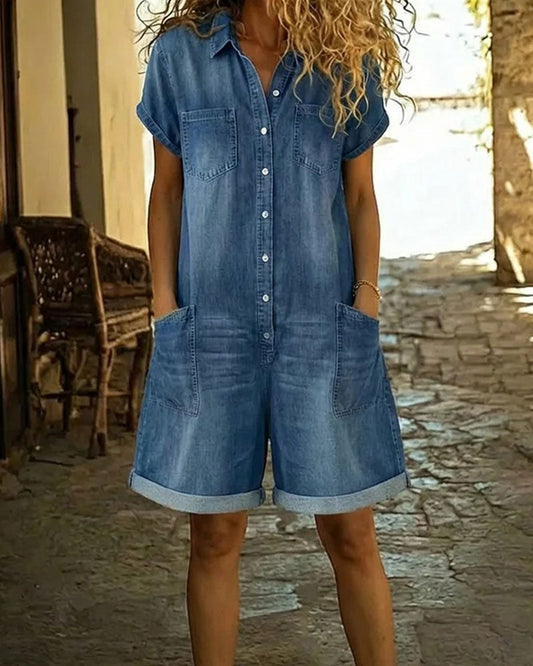 Denim Capri Romper
