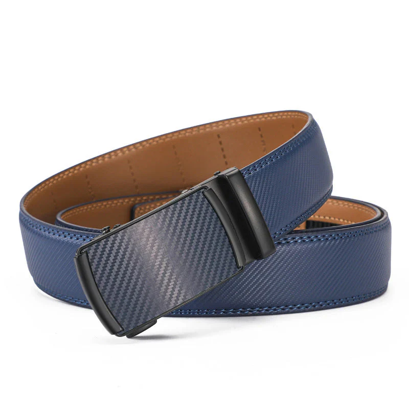 Leather Ratchet Belt With Adjustable Buckle