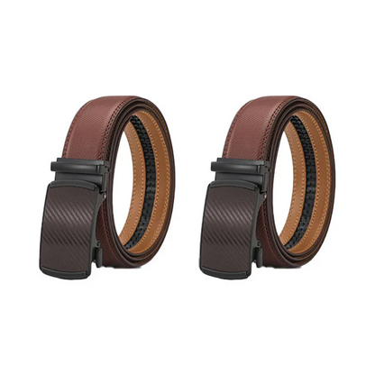 Leather Ratchet Belt With Adjustable Buckle