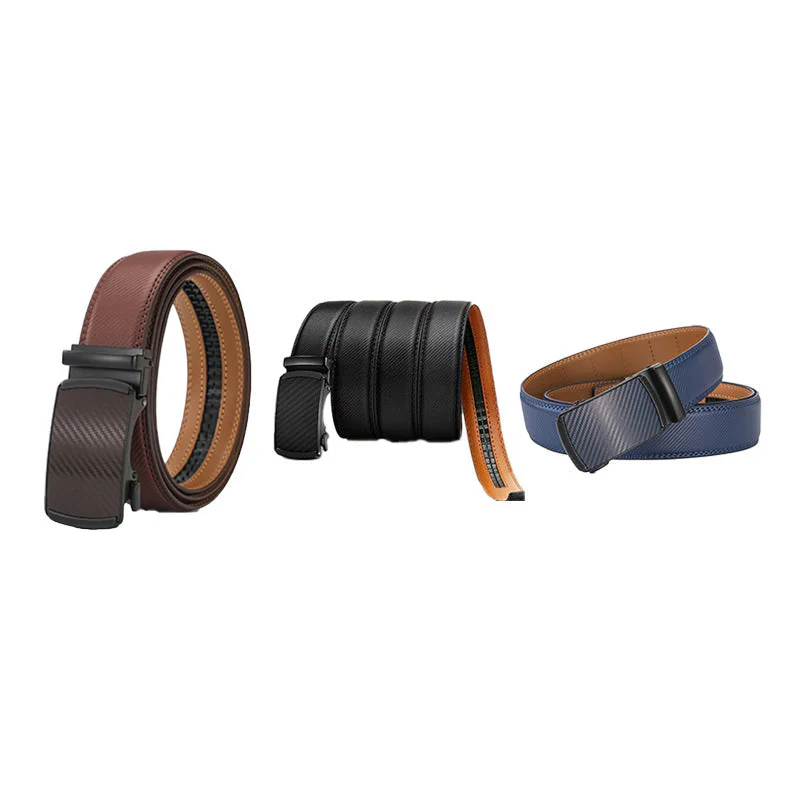 Leather Ratchet Belt With Adjustable Buckle