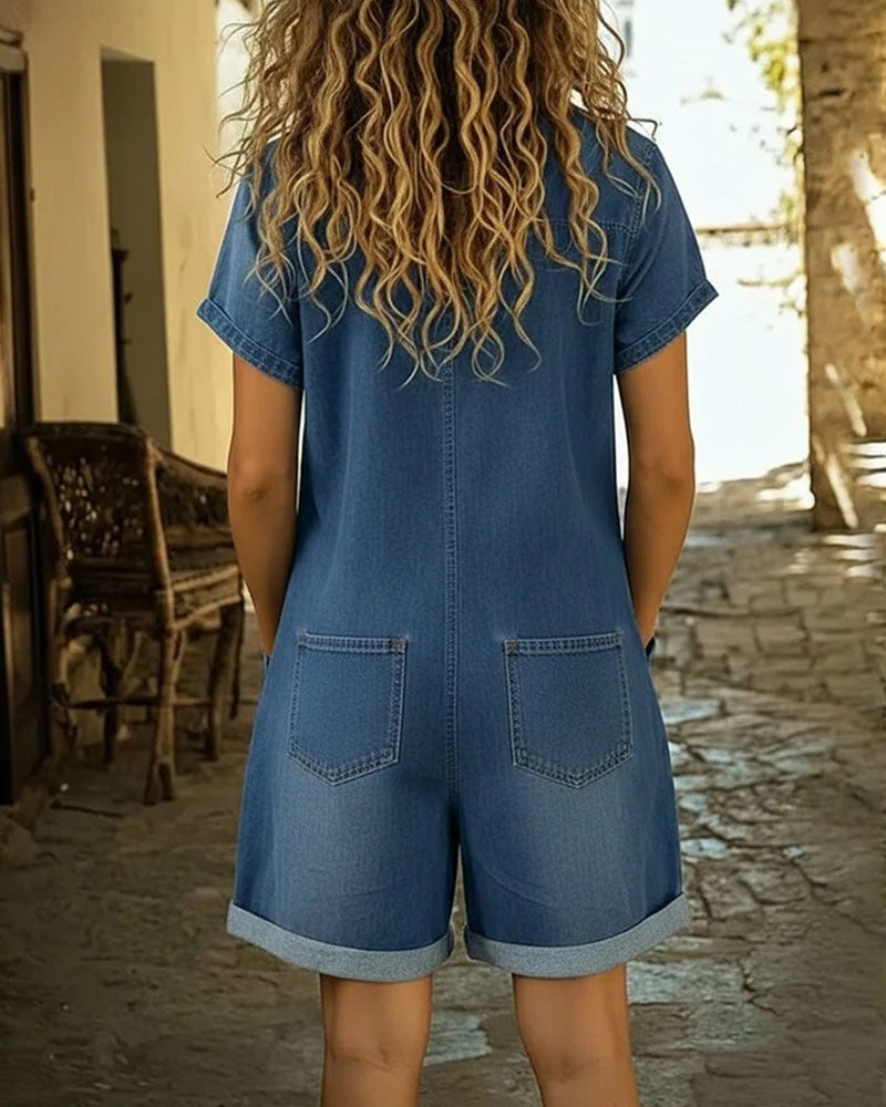 Denim Capri Romper