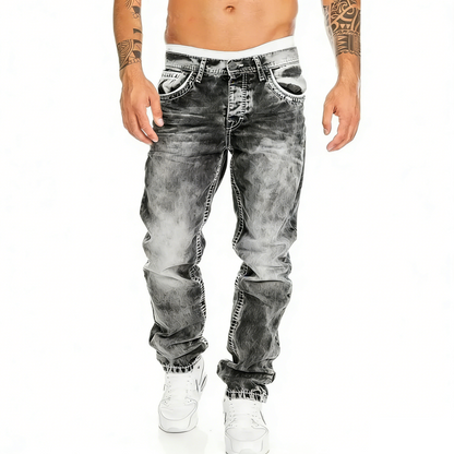 Creative Stretch Jeans for Men, Minimalist Style, Ideal for Summer, Emo Style