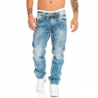 Creative Stretch Jeans for Men, Minimalist Style, Ideal for Summer, Emo Style