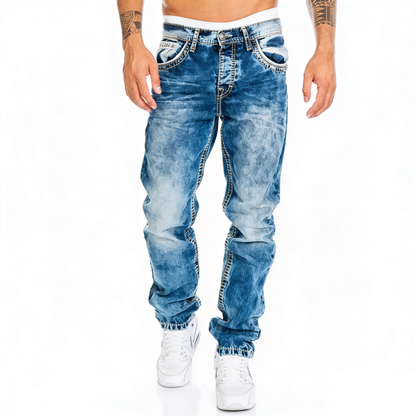 Creative Stretch Jeans for Men, Minimalist Style, Ideal for Summer, Emo Style