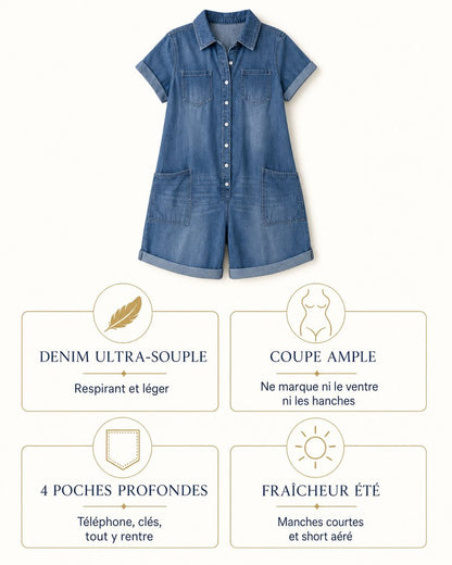 Denim Capri Romper