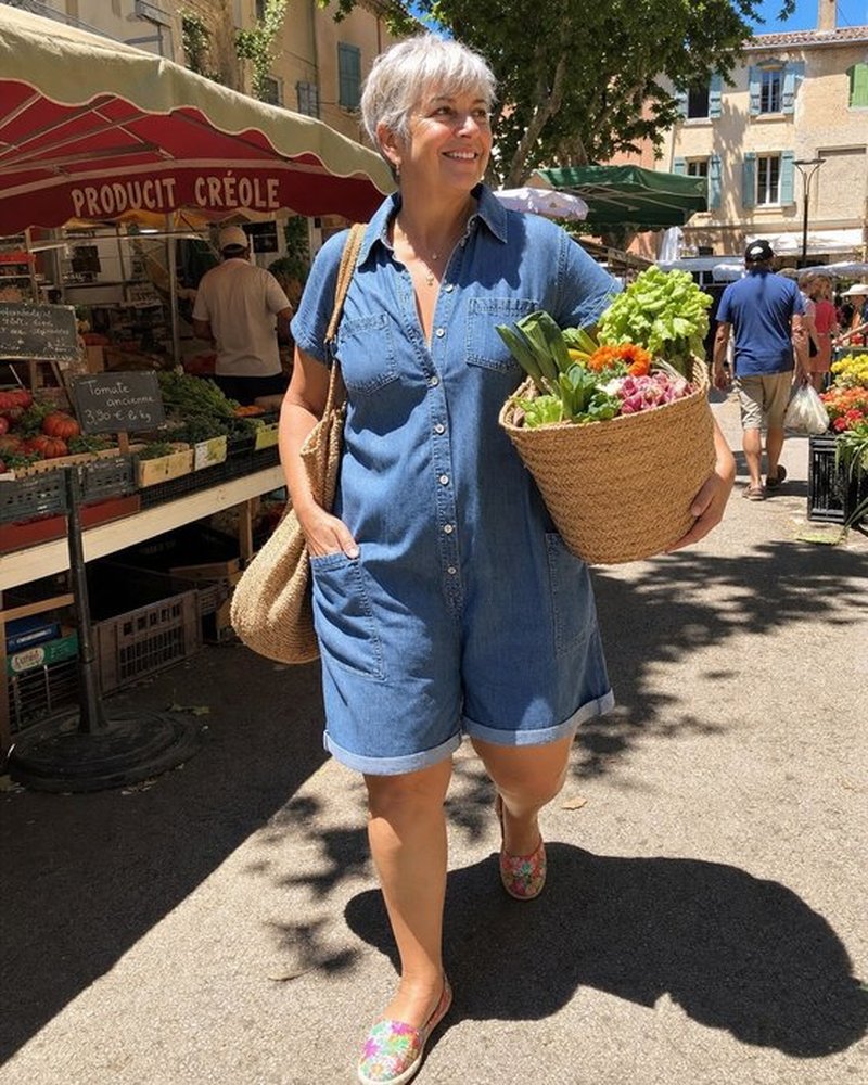 Denim Capri Romper