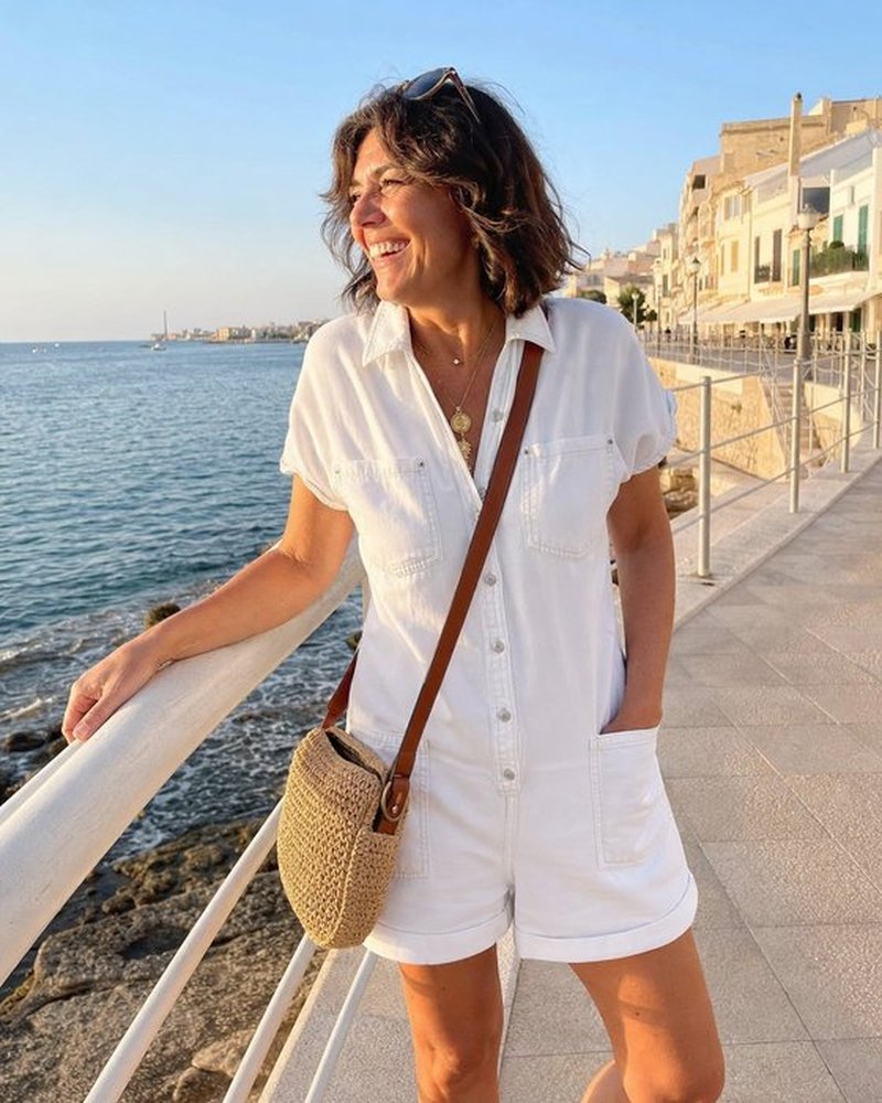 Denim Capri Romper