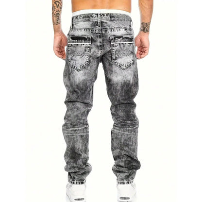 Creative Stretch Jeans for Men, Minimalist Style, Ideal for Summer, Emo Style