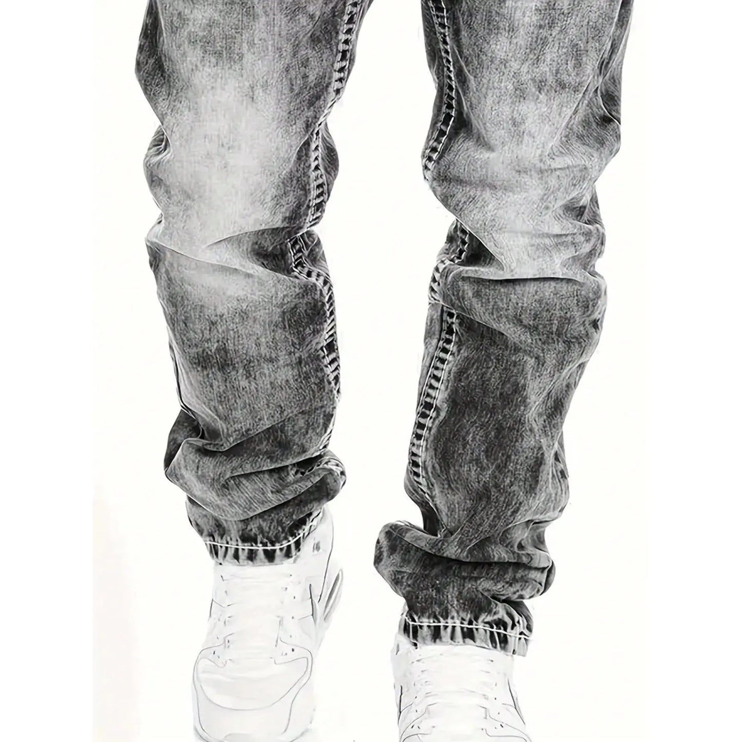 Creative Stretch Jeans for Men, Minimalist Style, Ideal for Summer, Emo Style