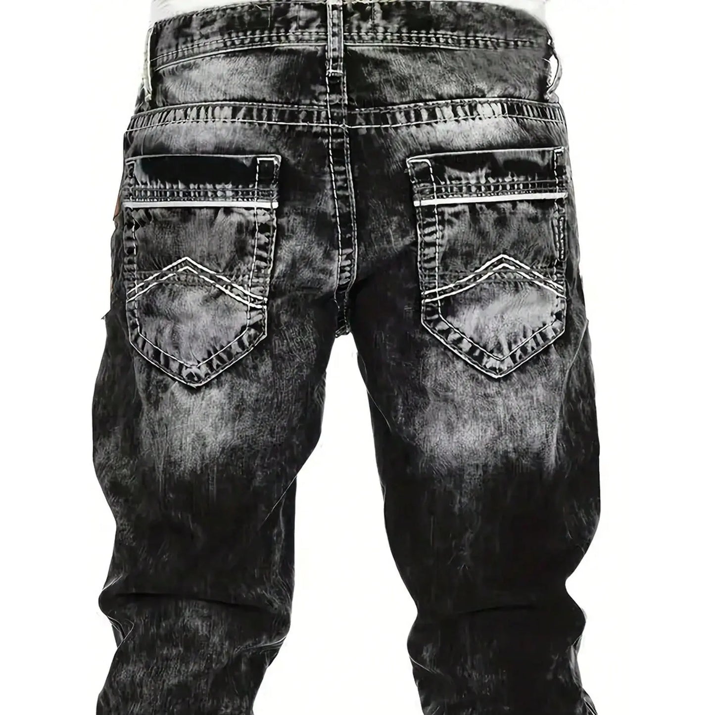 Creative Stretch Jeans for Men, Minimalist Style, Ideal for Summer, Emo Style