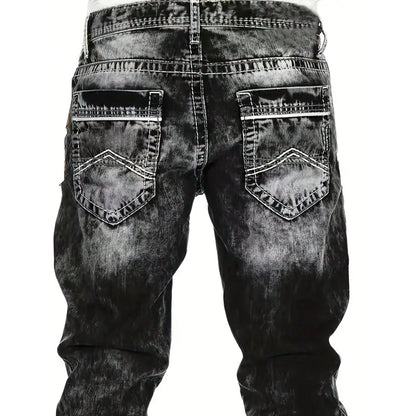 Creative Stretch Jeans for Men, Minimalist Style, Ideal for Summer, Emo Style
