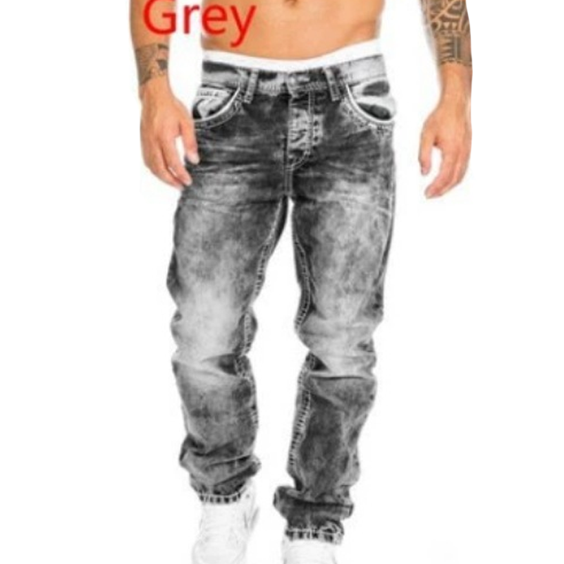 Creative Stretch Jeans for Men, Minimalist Style, Ideal for Summer, Emo Style