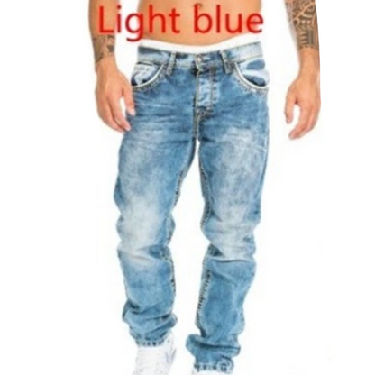 Creative Stretch Jeans for Men, Minimalist Style, Ideal for Summer, Emo Style