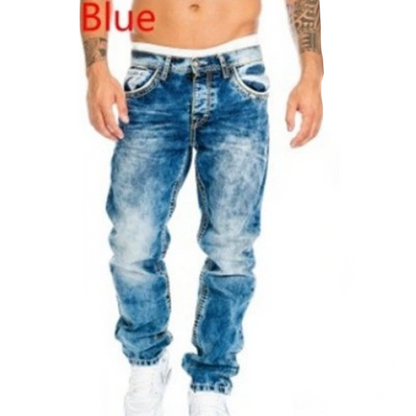Creative Stretch Jeans for Men, Minimalist Style, Ideal for Summer, Emo Style