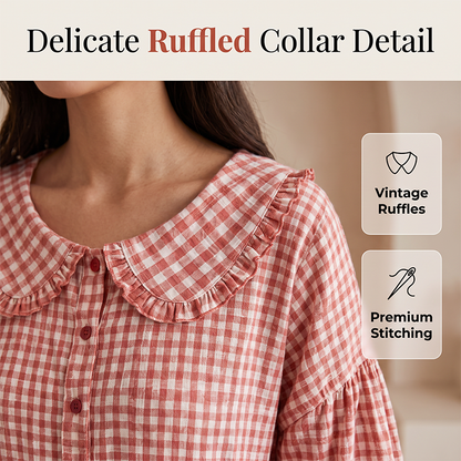 Women's Casual Gingham Print Top