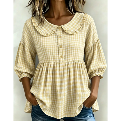 Women's Casual Gingham Print Top